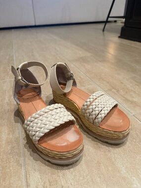 Dolce Vita Cream Braided Espadrille Platform Sandals